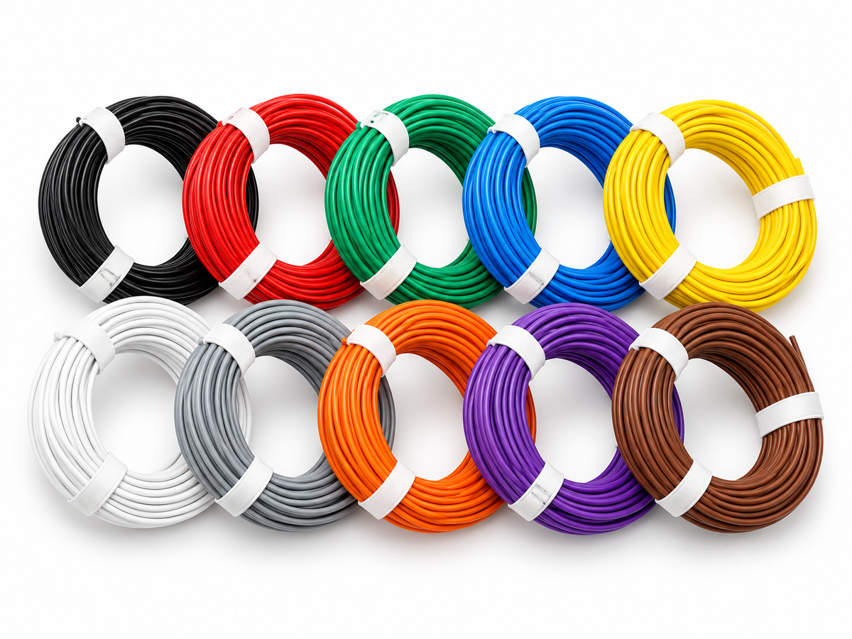 10 Farben je 10 Meter Kabel 0,05mm² verschiedenen Farben