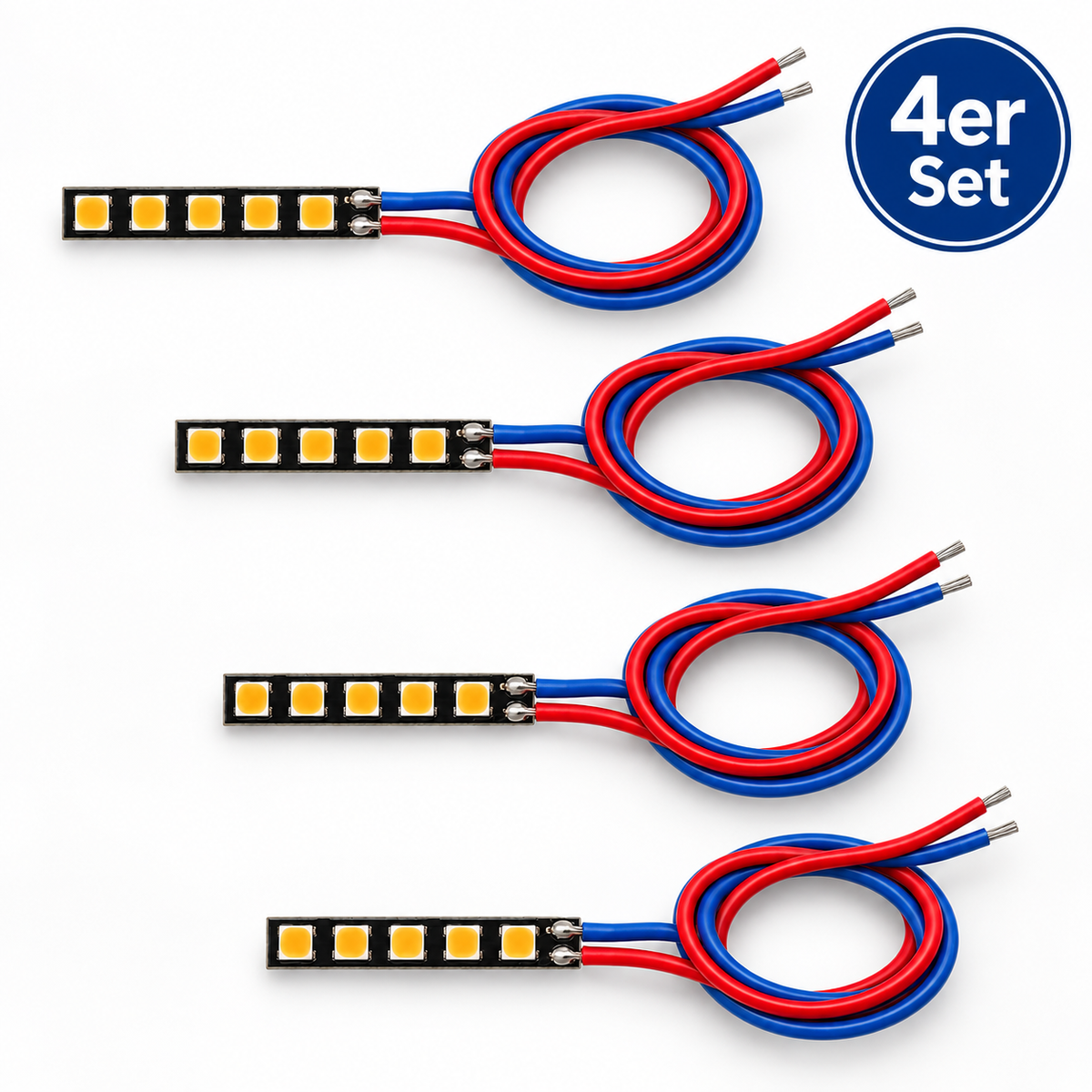 Mini LED-Leuchtstreifen nur 2,3 mm breit, mit 5 LEDs kaltweiß  6500 Kelvin 4 Stück (Kopie)
